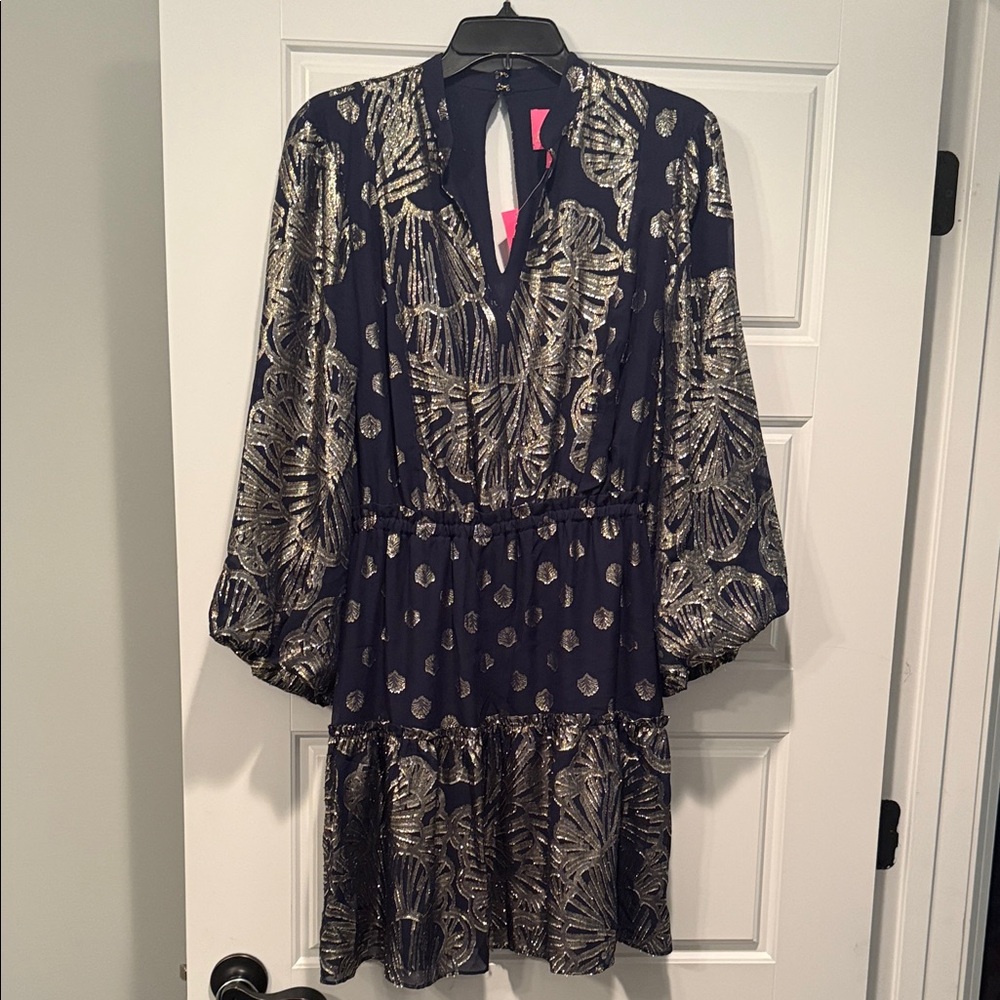 Lilly Pulitzer Navy and Gold Sequin Dress